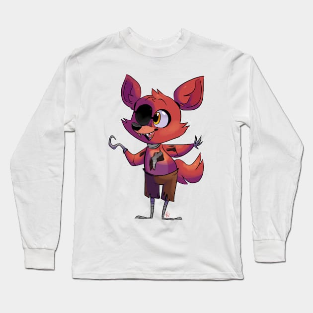 fnaf 1 foxy Long Sleeve T-Shirt by opthedragon